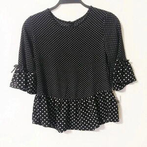 Speechless Kids Polka Dot Bell‎ Sleeve Top XL
